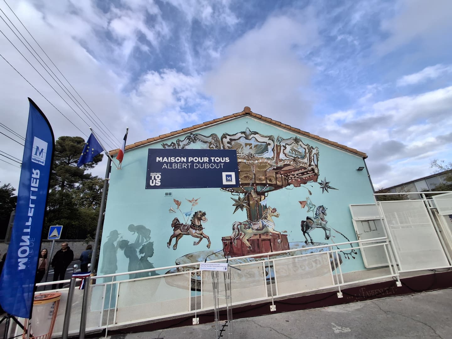Mur peint de la Maison pour tous Albert-Dubout à Montpellier